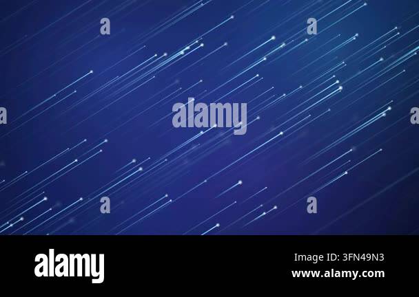 Abstract background with glowing particles moving diagonally on a dark ...