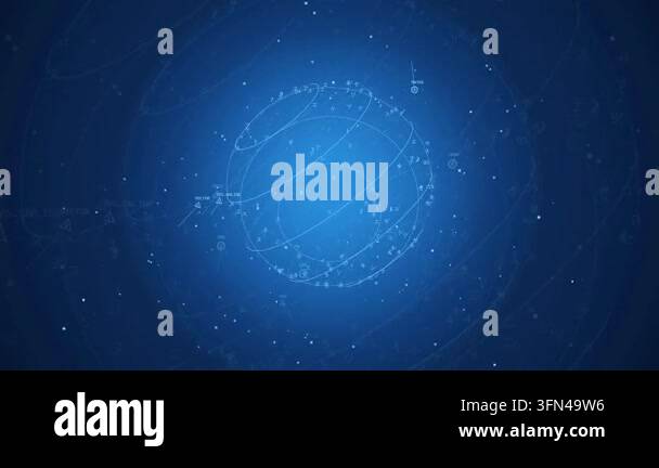 Abstract digital sphere with glowing particles and lines, representing ...