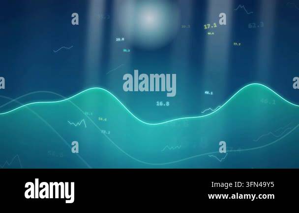 Abstract background with glowing green lines and numbers representing ...