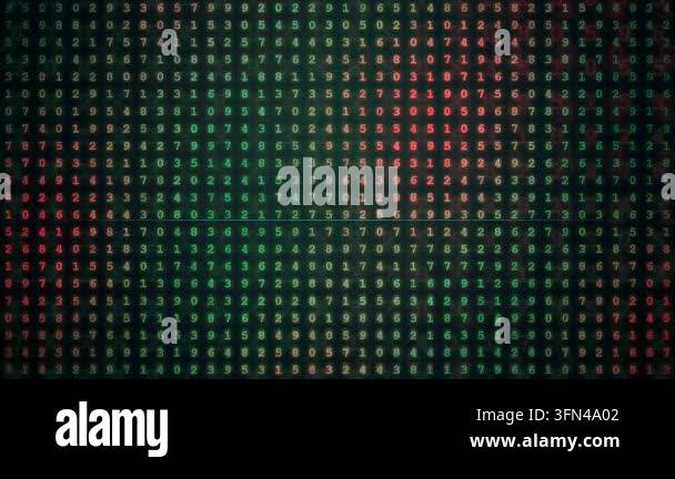 Abstract digital background with a grid of glowing red and green ...