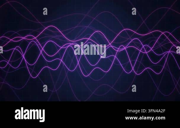 Abstract visualization of sound waves or data streams with colorful ...