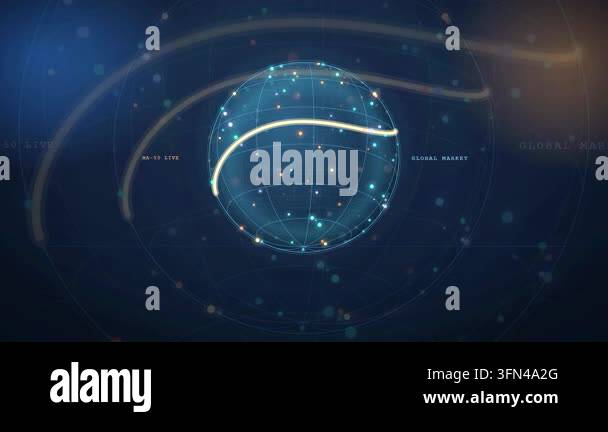 Abstract digital globe with glowing lines and particles, representing ...
