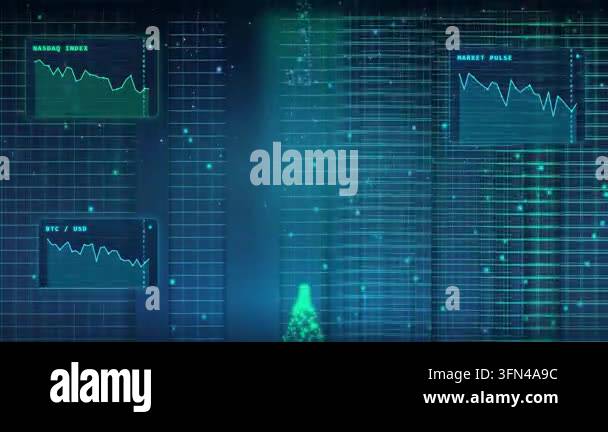 Digital abstract background with stock market graphs and data ...