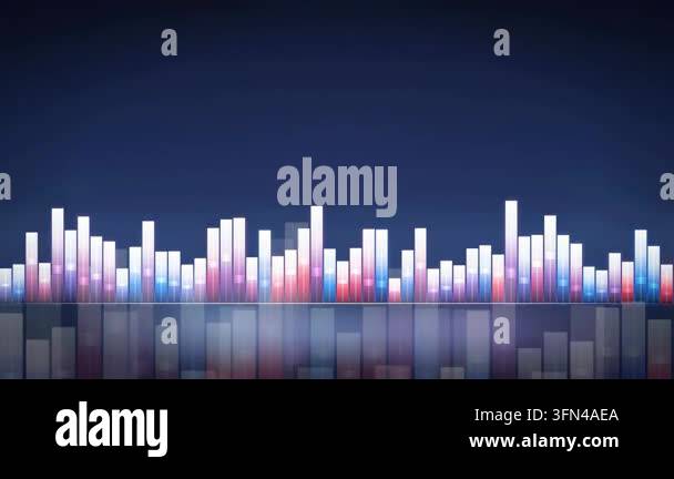 Abstract visualization of sound waves or data, with colorful bars ...