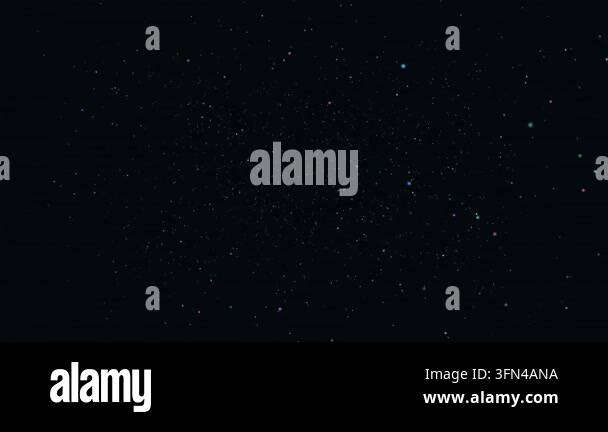 Abstract background of colorful particles floating in dark space, with ...