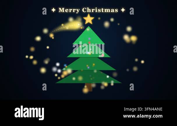Animated Christmas tree with twinkling lights and a star on top ...