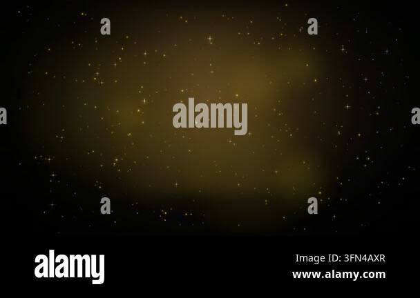 Golden particles and stars gently float and twinkle against a dark ...