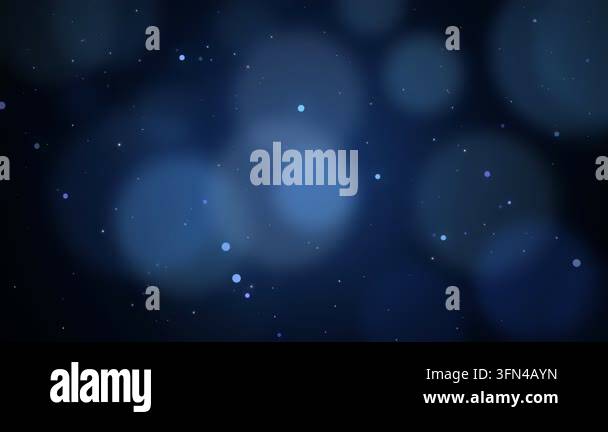 Abstract background with floating particles and bokeh lights in a dark ...