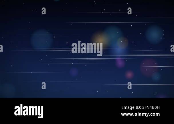 Abstract background with blurred colorful bokeh lights and small stars ...
