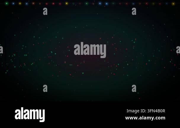 Festive background with glowing red and green particles and a string of ...