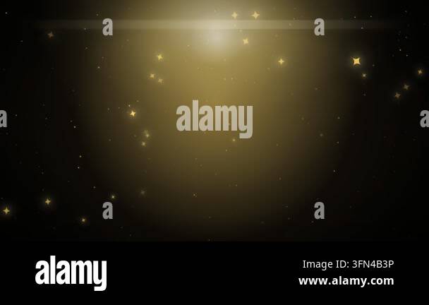 Golden particles and stars gently float and sparkle against a dark ...