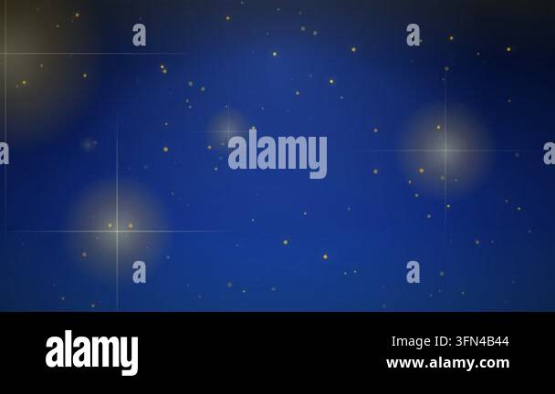 Abstract background with glowing particles and light flares on a dark ...