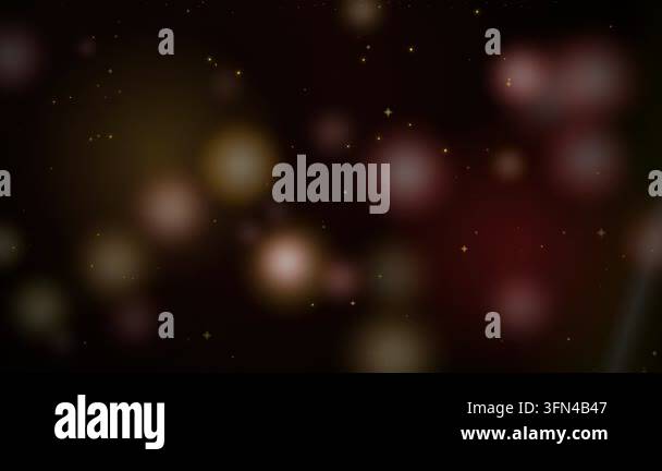 Abstract background with floating golden particles and soft bokeh ...