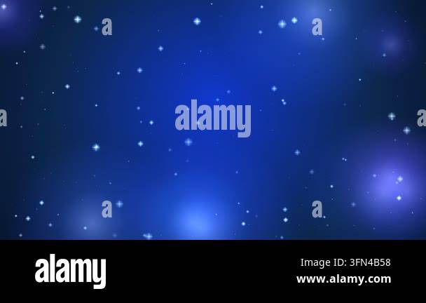 Abstract background with twinkling stars and glowing blue nebulae ...