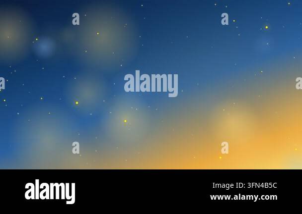 Abstract background with glowing yellow particles and soft bokeh ...