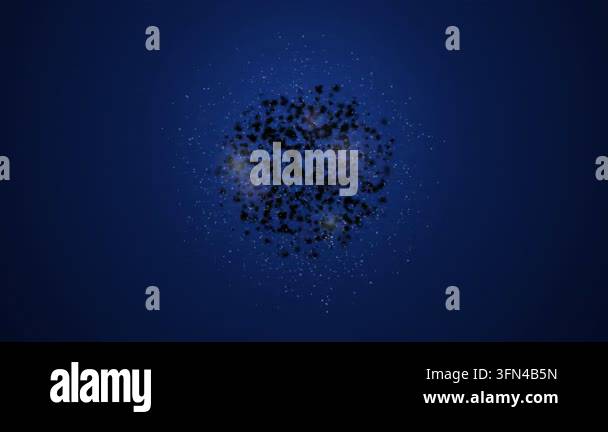Abstract dark particles and glowing lights swirl and pulsate against a ...