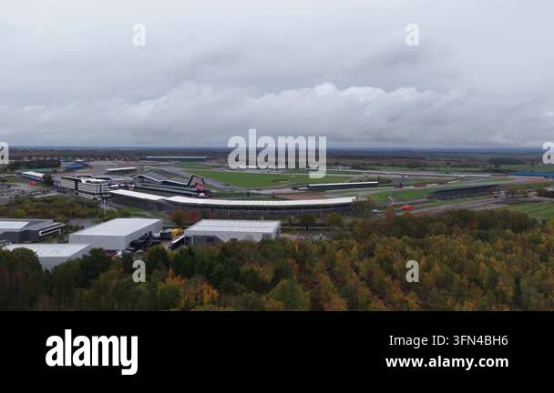 Aerial view of racetrack surrounded by trees Stock Video Footage - Alamy