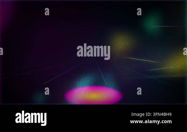 Abstract neon lights and geometric lines create a futuristic, digital ...