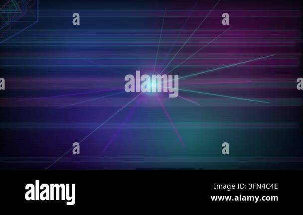 Abstract digital background with glowing lines and light flares ...