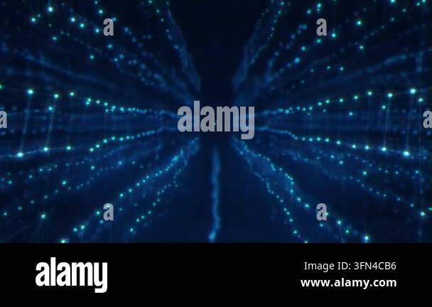 Dark Blue Abstract Digital Data Stream Background Stock Video Footage ...