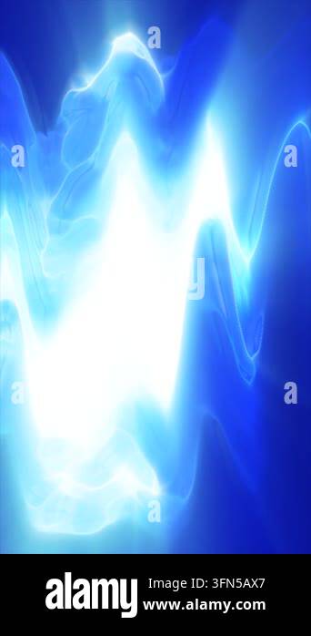 Abstract blue and white fluid light wave with glowing curves and smooth ...
