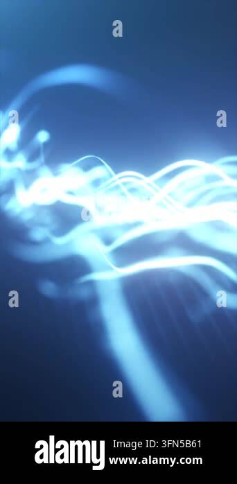 Abstract blue light trails with soft blur, glowing waves, and ...