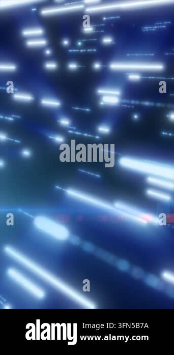 Futuristic blue background with glowing data streaks and blurred light ...