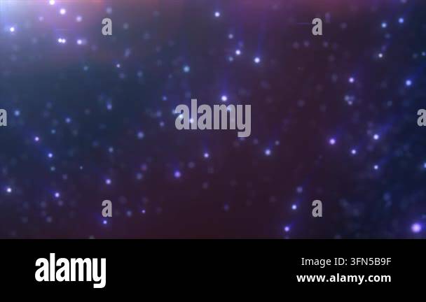 Soft blue and purple glowing light particles floating in the dark ...