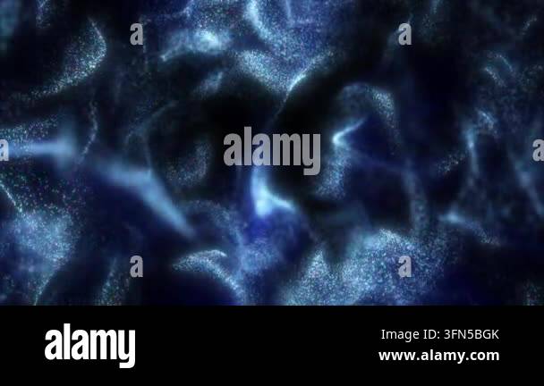 Abstract glowing blue energy particles forming dynamic waves and ...