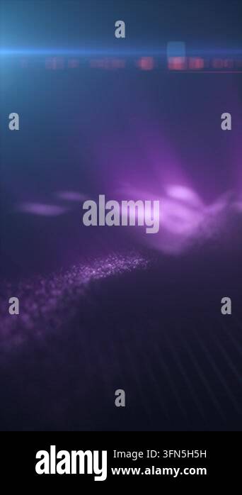 Glowing purple particle waves create a flowing digital landscape with ...