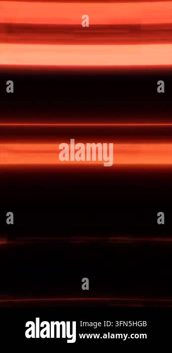 Abstract red and orange neon bands with horizontal light streaks and ...