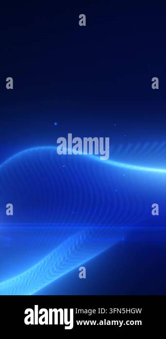 Glowing blue digital wave with flowing curves, luminous lines, and ...