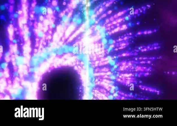 Abstract glowing light trails forming a vortex-like shape in shades of ...