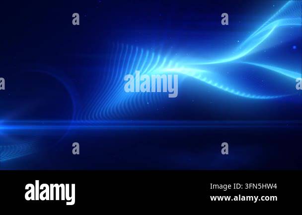 Blue luminous digital wave with flowing lines and depth, illustrating ...