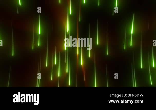 Dark abstract background with sparse green glowing light trails and ...