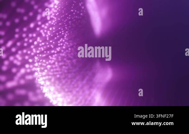 Digital purple glowing wave of particles with soft depth of field Stock ...