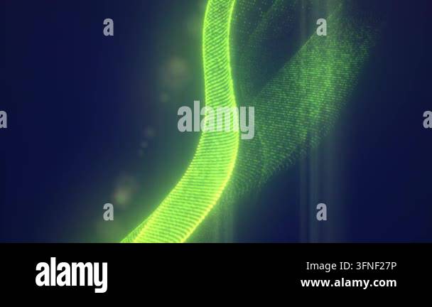 Abstract green mesh structure of glowing lines and particles Stock ...