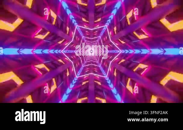 Colorful geometric shapes creating a tunnel pattern Stock Video Footage ...