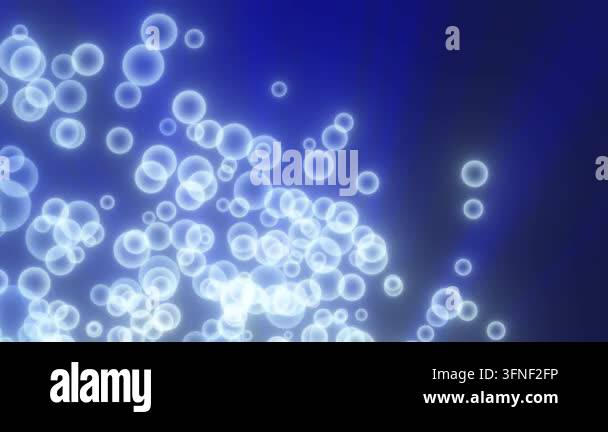Abstract composition of glowing blue particles resembling floating ...
