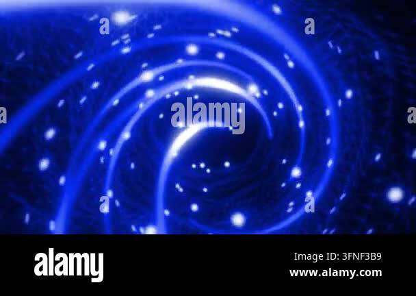 Blue digital vortex made of swirling lines and glowing points within a ...