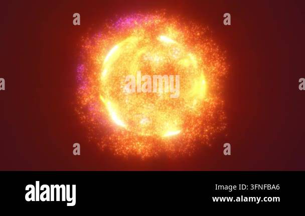 Exploding glowing particles forming a fiery orb Stock Video Footage - Alamy