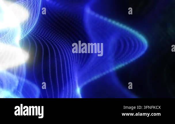 Flowing abstract blue waves with digital dot patterns Stock Video ...