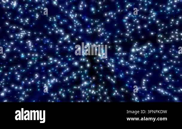 Dark abstract background with glowing blue star-like lights Stock Video ...