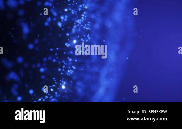 Abstract blue glowing particles dispersed in soft focus Stock Video ...