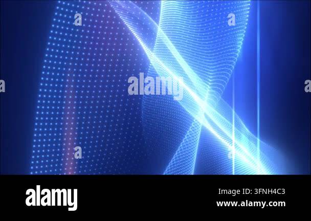 Abstract flowing digital wave composed of glowing blue dots Stock Video ...