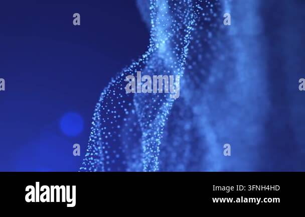 Futuristic abstract wave composed of glowing blue particles Stock Video ...