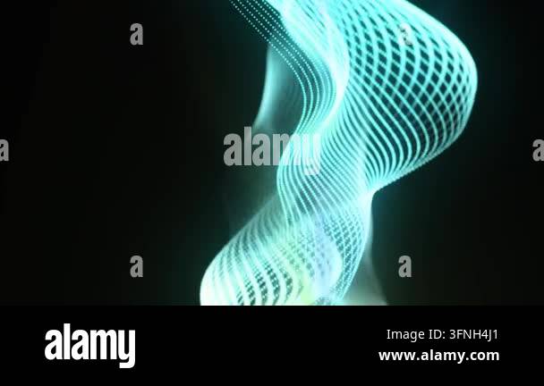 Futuristic digital wave with flowing bright blue particles Stock Video ...