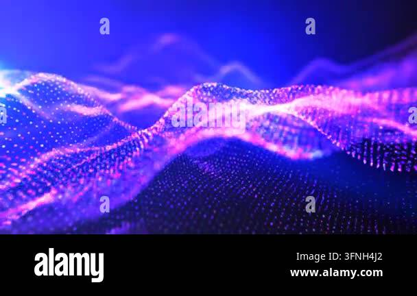 Abstract purple and blue digital wave pattern, creating a vivid and ...