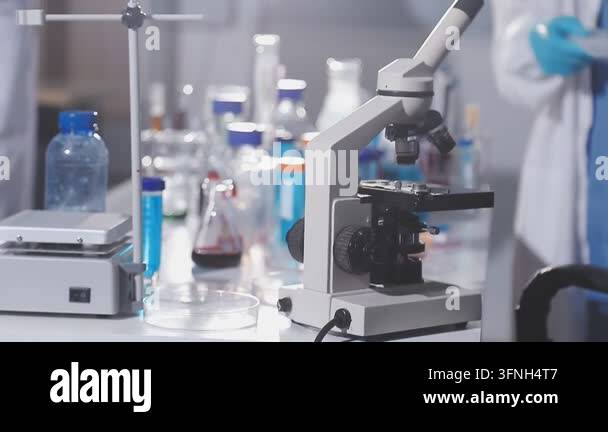 laboratory microscope and equipment Stock Video Footage - Alamy
