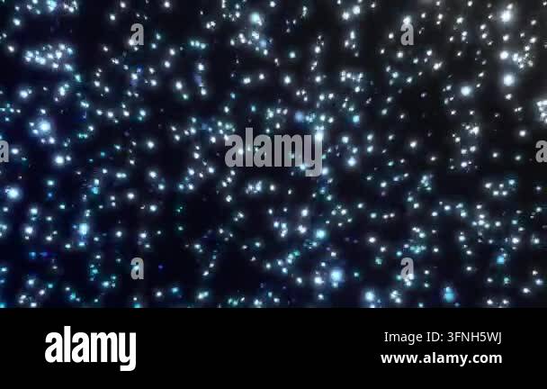 Abstract glowing blue particles floating in a dark background Stock ...